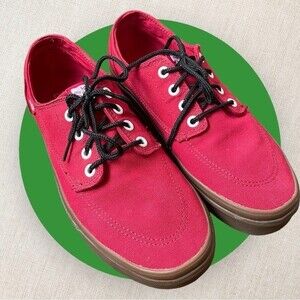 Vans Brigata Red Canvas Classic Skate Shoe Chili Pepper, Mens 8 Womens 9.5